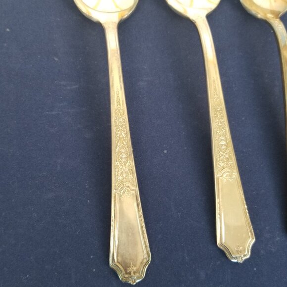 1847 Rogers Bros Silverplate Flatware Ancestral Pattern - Set of 6 Tablespoons - Picture 2 of 8